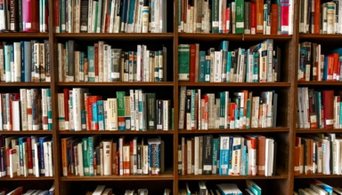 Assorted Books on Book Shelves