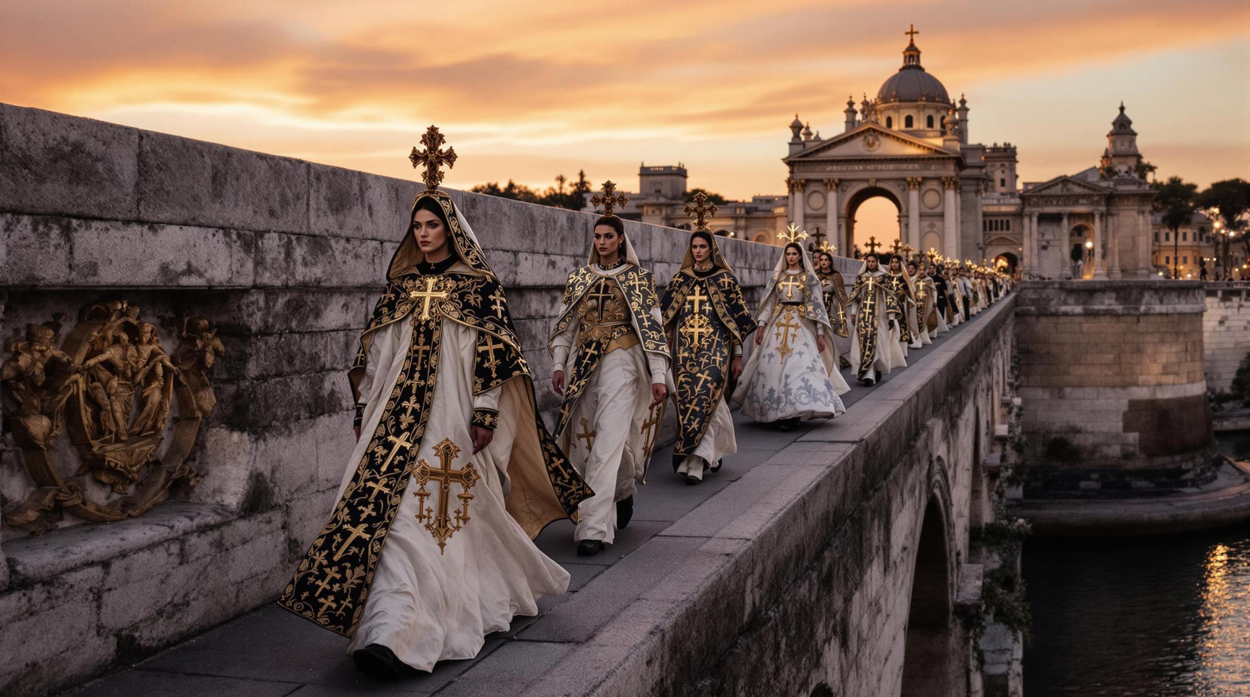 Le dernier d&eacute;fil&eacute; Dolce & Gabbana : une satire audacieuse du christianisme &agrave; travers des croix et des tenues inspir&eacute;es de la religion.