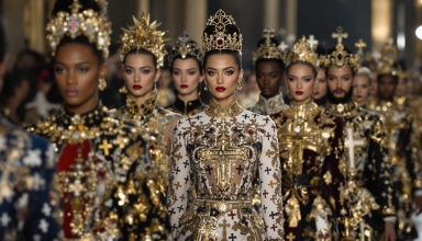 plongez dans l'univers provocateur du dernier défilé dolce & gabbana, où la mode rencontre la satire. découvrez comment des croix emblématiques et des tenues inspirées de la religion font vibrer les esprits, bousculant les normes tout en rendant hommage au christianisme.