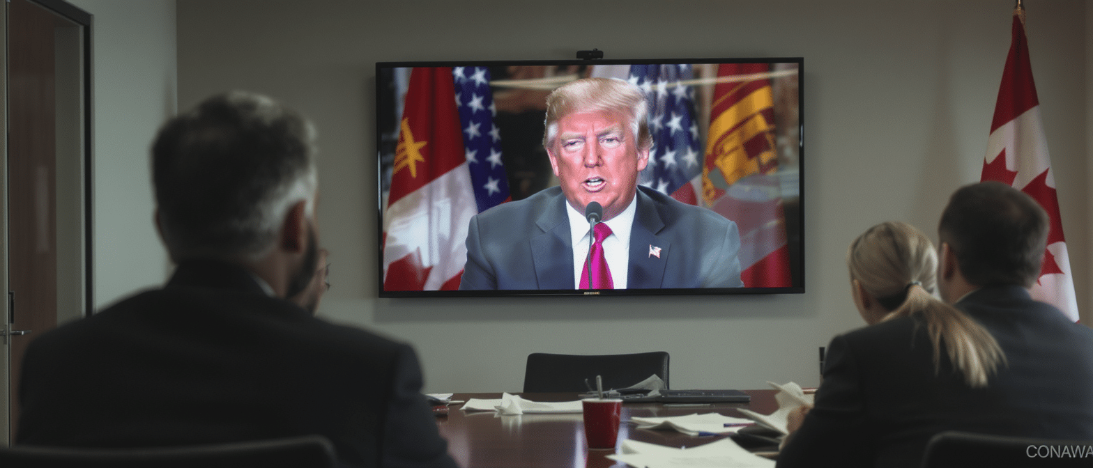 Les initiatives diplomatiques du Canada pour calmer les tensions avec Donald Trump entrav&eacute;es par une campagne publicitaire provocatrice