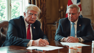 découvrez comment trump négocie avec le royaume-uni en imposant des prix plus élevés pour les médicaments américains en échange d'une baisse des droits de douane, impactant les relations commerciales et la santé publique.