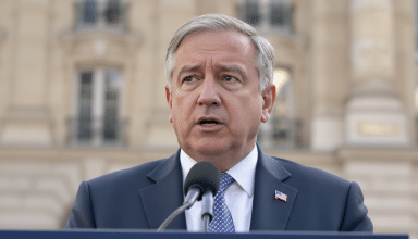à paris, le ministre américain de l’énergie prononce un discours en faveur des énergies fossiles, remettant en cause le consensus climatique mondial.