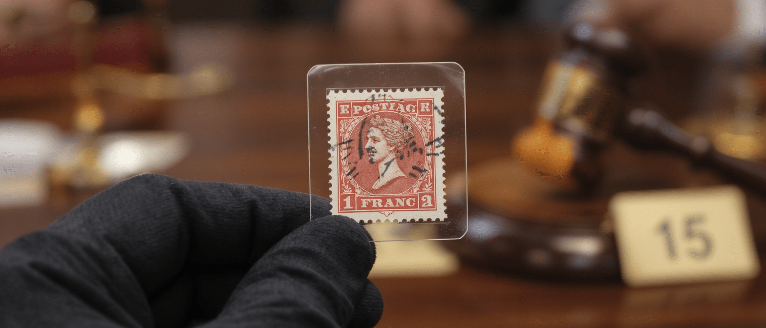 March&eacute; du timbre : un franc vermillon de l&rsquo;Empire atteint des mises &agrave; prix &agrave; six chiffres chez Roumet et Behr