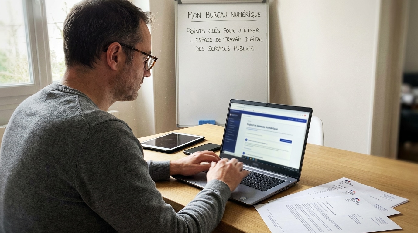 Mon bureau num&eacute;rique points cl&eacute;s pour utiliser l&rsquo;espace de travail digital des services publics