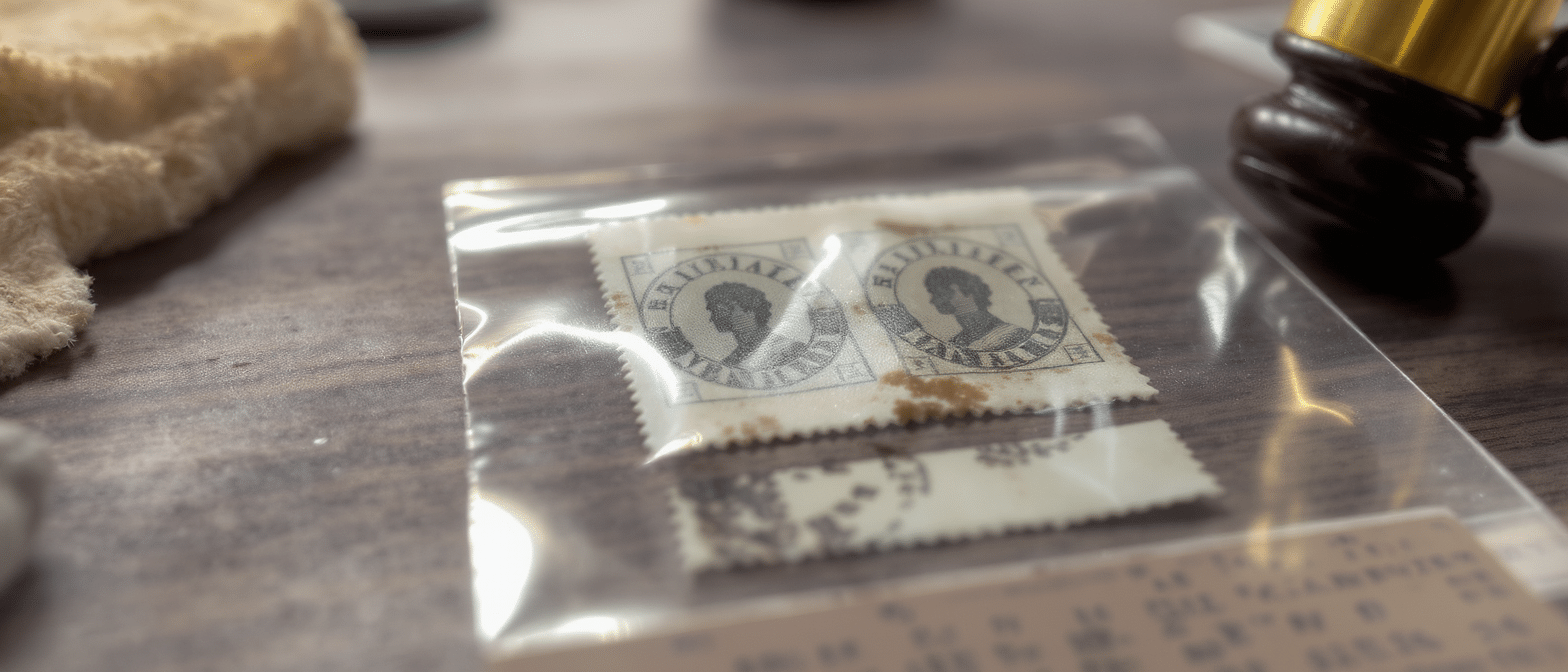 March&eacute; philat&eacute;lique : une paire rare du &laquo; Black Penny &raquo; s&rsquo;envole &agrave; 105 000 euros